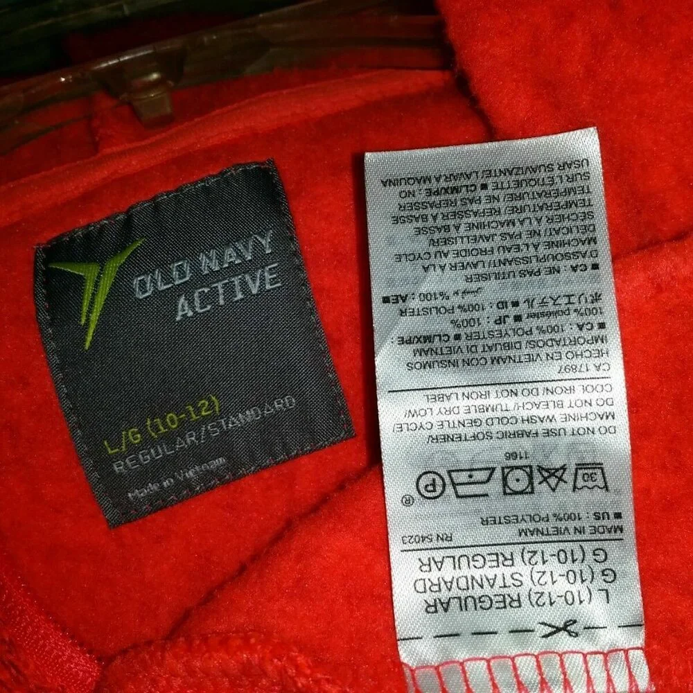 Old‎ Navy Active L Pullover full Zip Top 10 12 Girls Hood Hoodie Bright Coral